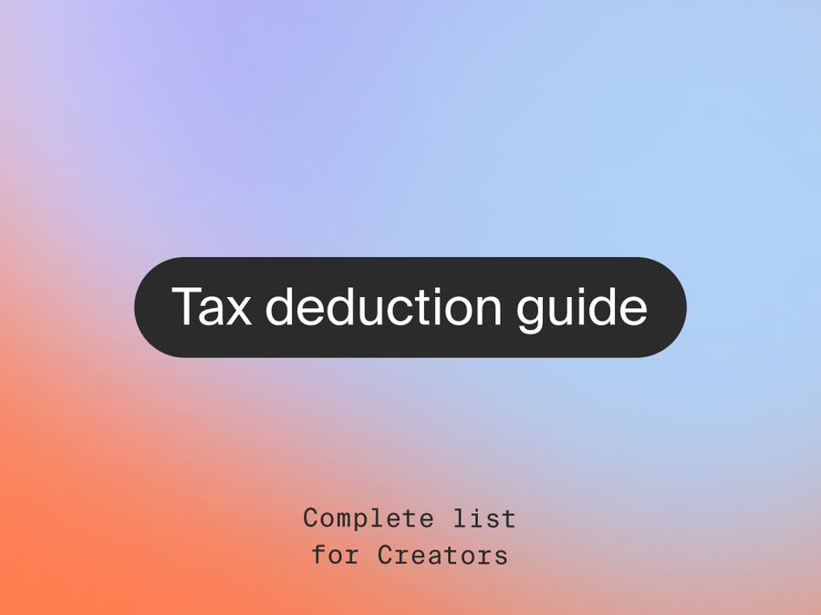 Tax deductions guide: Complete list for Creators (2025)
